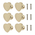 Heart Shaped Gold Cabinet Knobs | Set of 6 Zinc Alloy Drawer Pulls