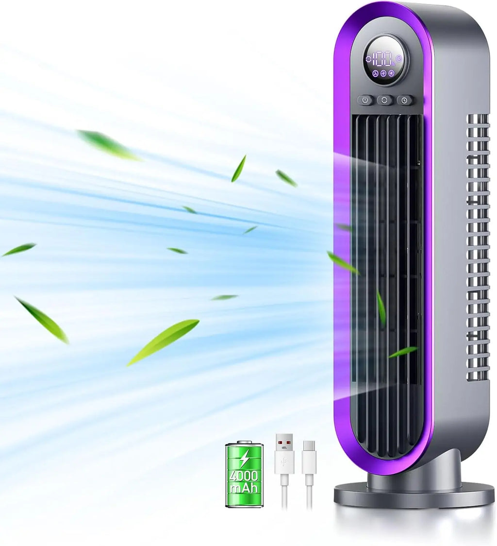 URGGU Bladeless Desk Fan – Quiet, 3-Speed, 90° Oscillation