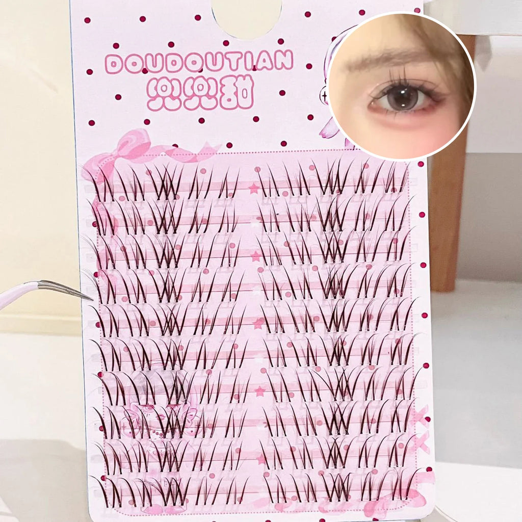Sweet Brown Wispy False Eyelashes | Natural Manga Style 7-12mm