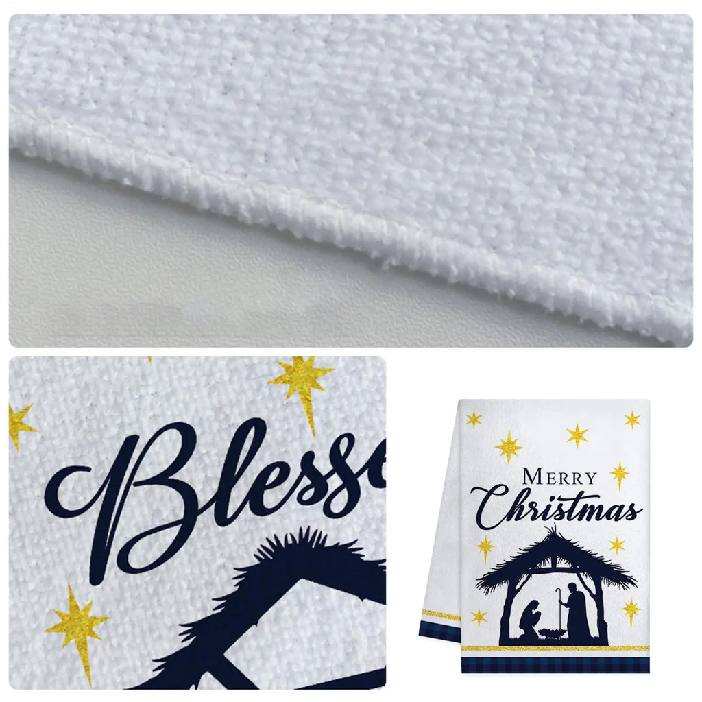Nativity Christmas Hand Towel | Festive Holiday Home Décor