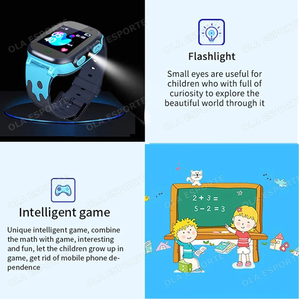 Kids GPS Smart Watch | SOS Calling, Flashlight, Waterproof