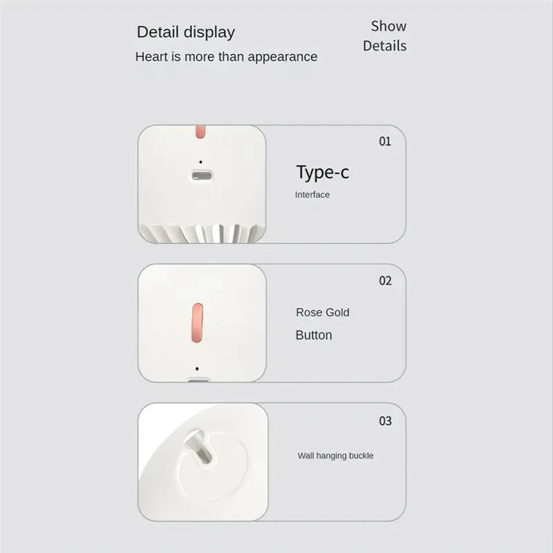 USB Desktop & Wall Mount Fan – 3-Speed Portable Rechargeable