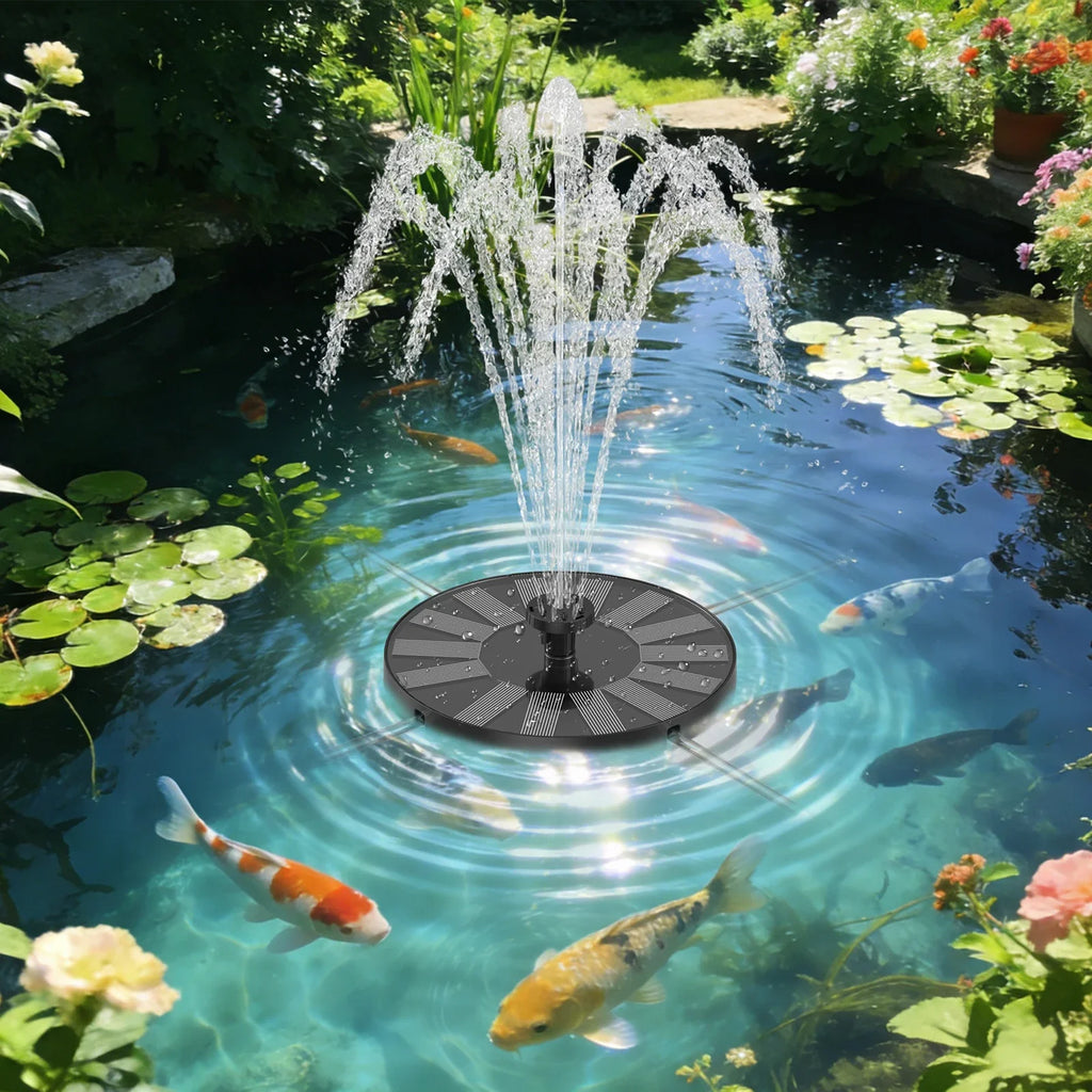 1.4W Solar Bird Bath Fountain Pump – 6 Nozzles & Crash Bars