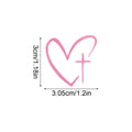 Heart Cross Car Mirror Stickers – Waterproof Decals 2-Pack