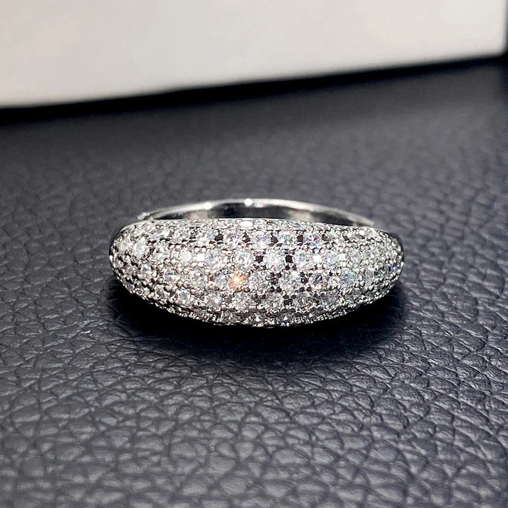 Huitan Cubic Zirconia Ring for Women – Wedding Band Gift