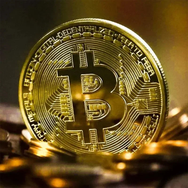 Gold Plated Bitcoin Commemorative Coin | Collectible Gift