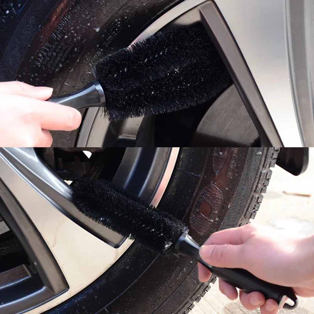Car Wheel & Rim Detailing Brush | Tire Scrubber for Auto & Moto