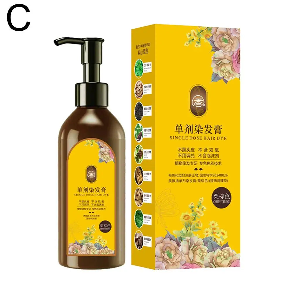 Plant-Based Hair Color Shampoo 210ml – Natural Long-Lasting Dye