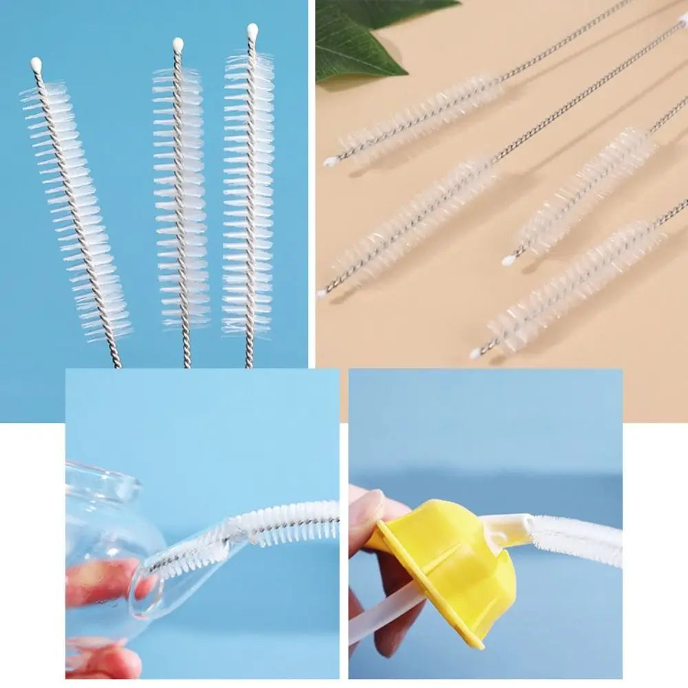 Stainless Steel Nylon Brushes Household Reusable Baby Bottle Cleaner