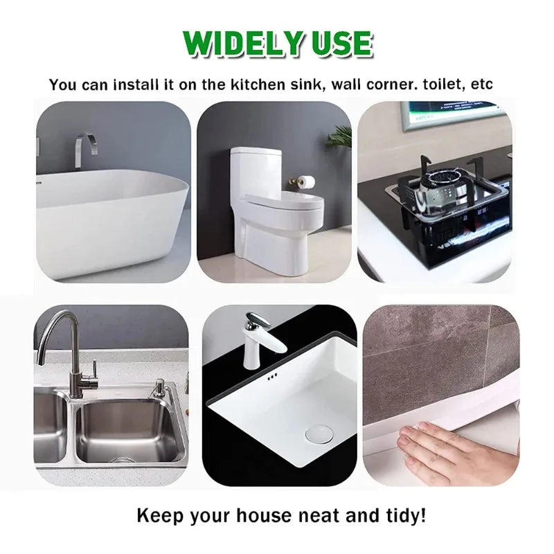 Waterproof PVC Self-Adhesive Caulk Sealing Strip – Bath & Kitchen