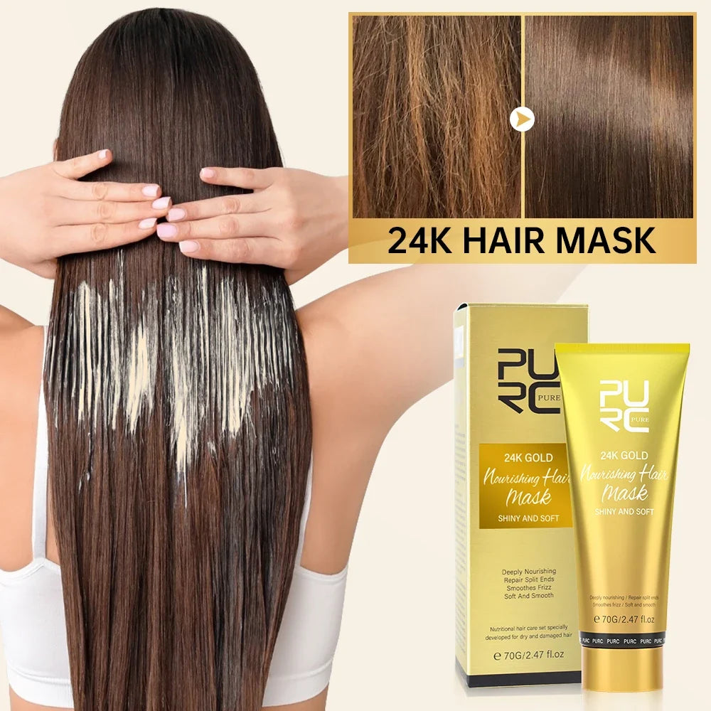 PURC 24K Nano Gold Hair Mask – Argan Oil & Shea Butter 70g