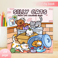 24 Page Selling Cute Cat Coloring Book Student Stress Relief Cartoon