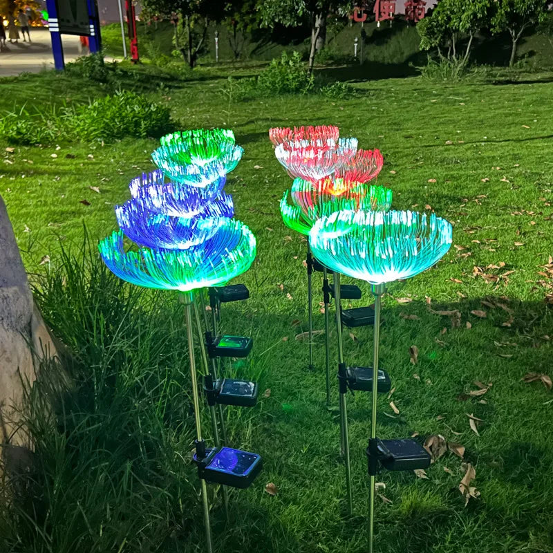 Outdoor Waterproof Solar Led Fiber Optic Jellyfish Light Atmosphere