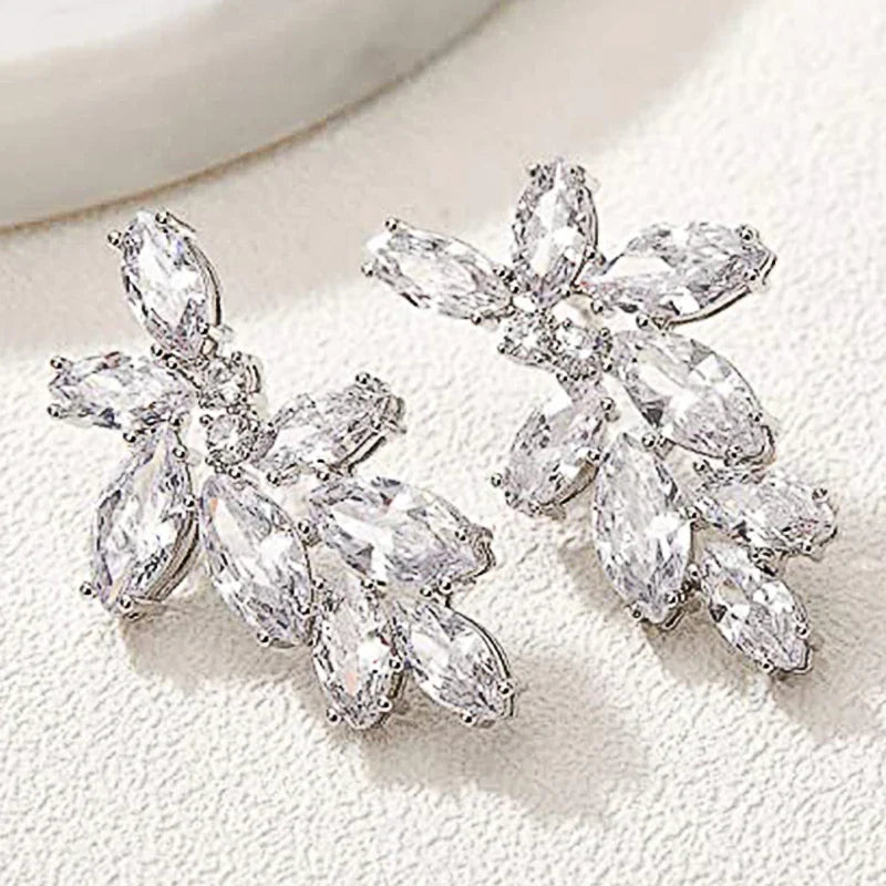Huitan Marquise CZ Bridal Dangle Earrings | Wedding Jewelry