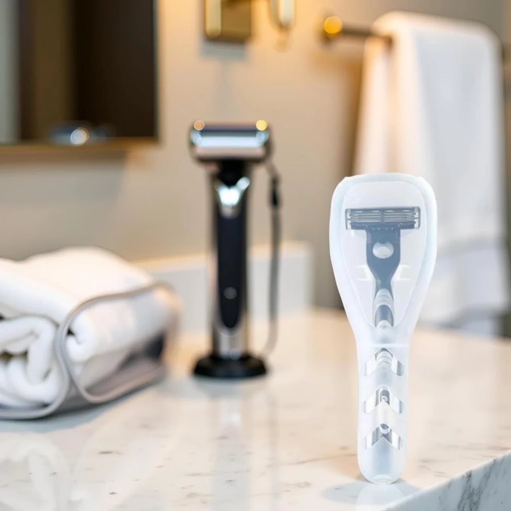 Clear Portable Travel Razor Protector Case & Shaver Holder