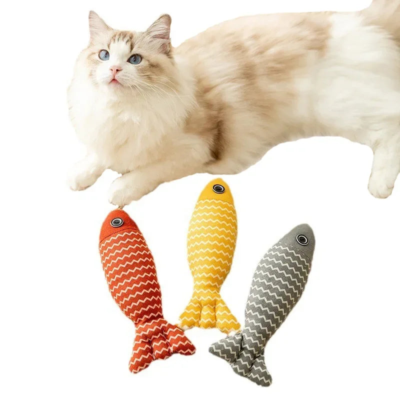 Cat Catnip Fish Toy – Bite-Resistant Sisal Teething Stick