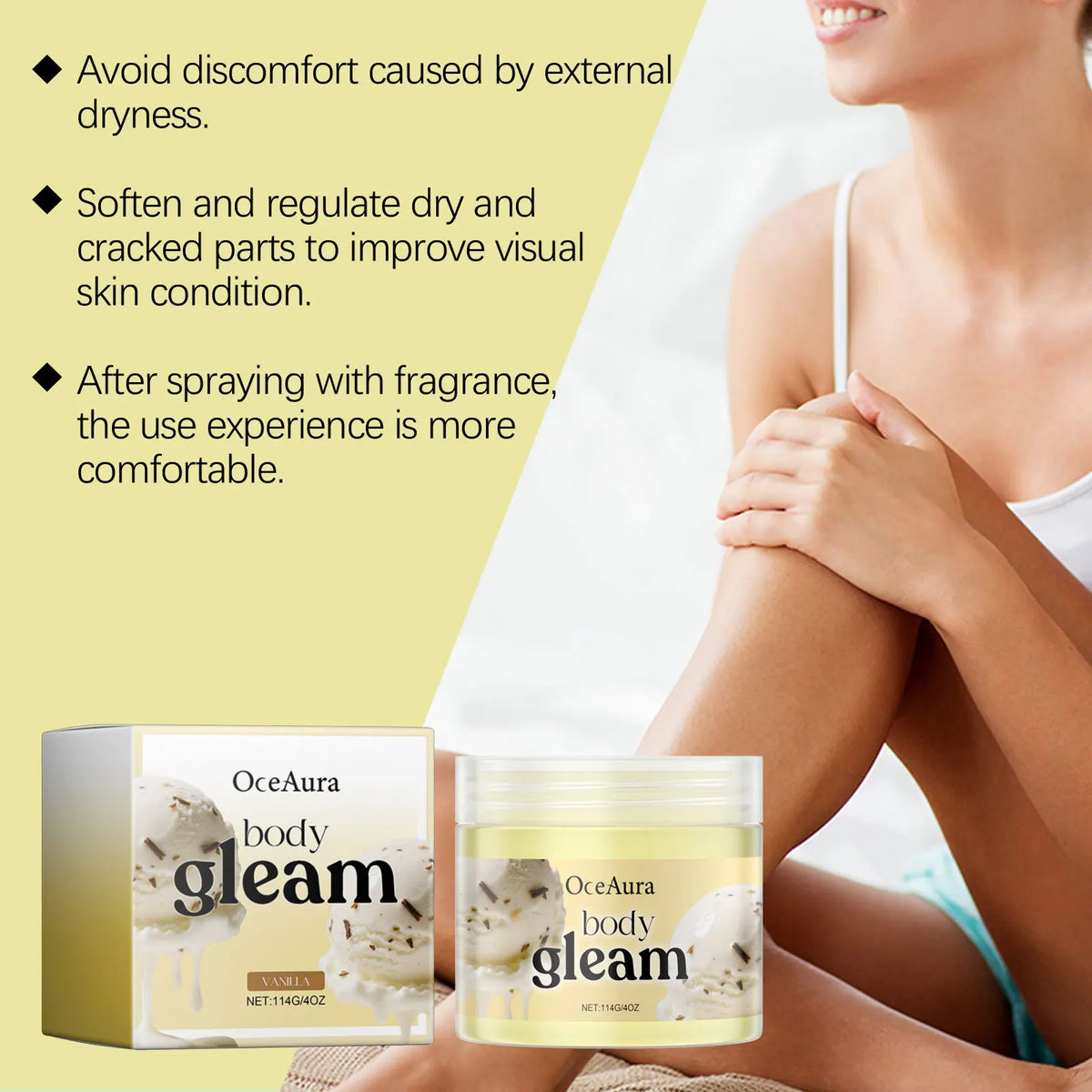 OceAura Vanilla Body Butter with Shea Butter – 114g Moisturizer