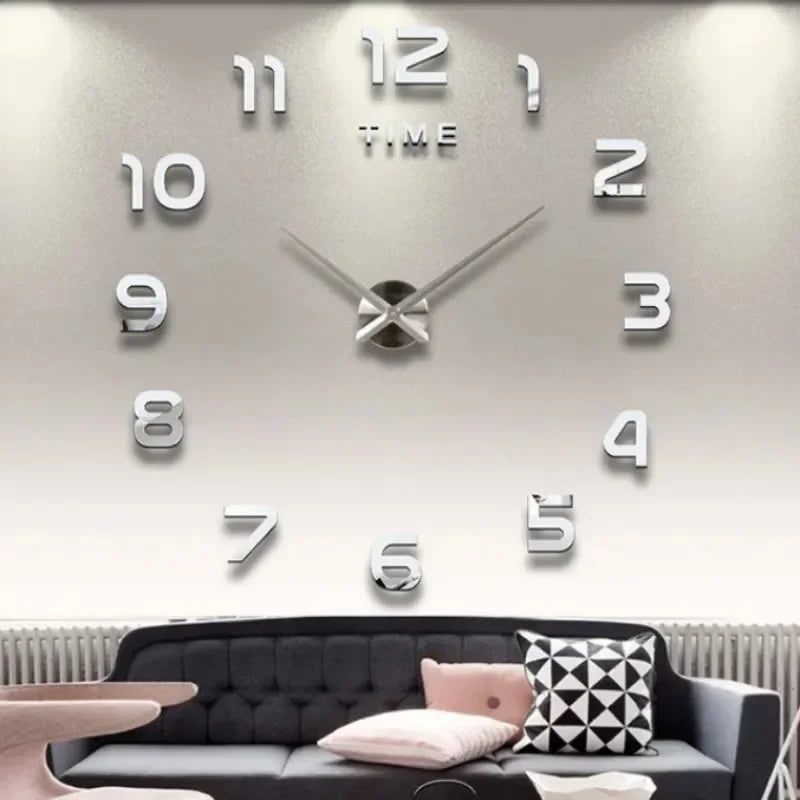 Modern DIY Large Wall Clock – Frameless Acrylic Quartz 40cm