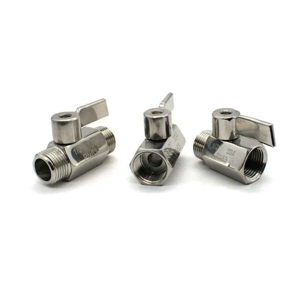 304 Stainless Steel Mini Ball Valve PN63 – Threaded Two-Way