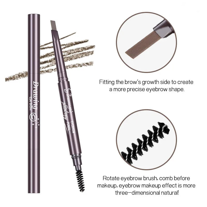 Natural Brown Waterproof Eyebrow Pencil Ultra-fine Triangle Precise