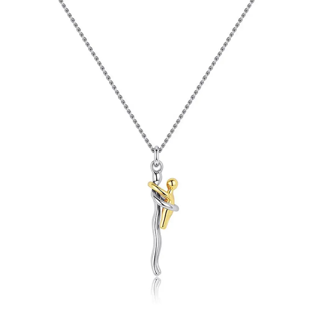 Mother & Child Hug Necklace – Stainless Steel Love Pendant