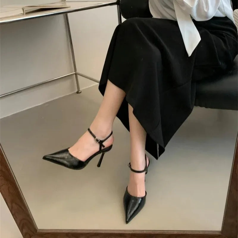 Women's Pointed Toe Slingback Pumps – Buckle Strap High Heels