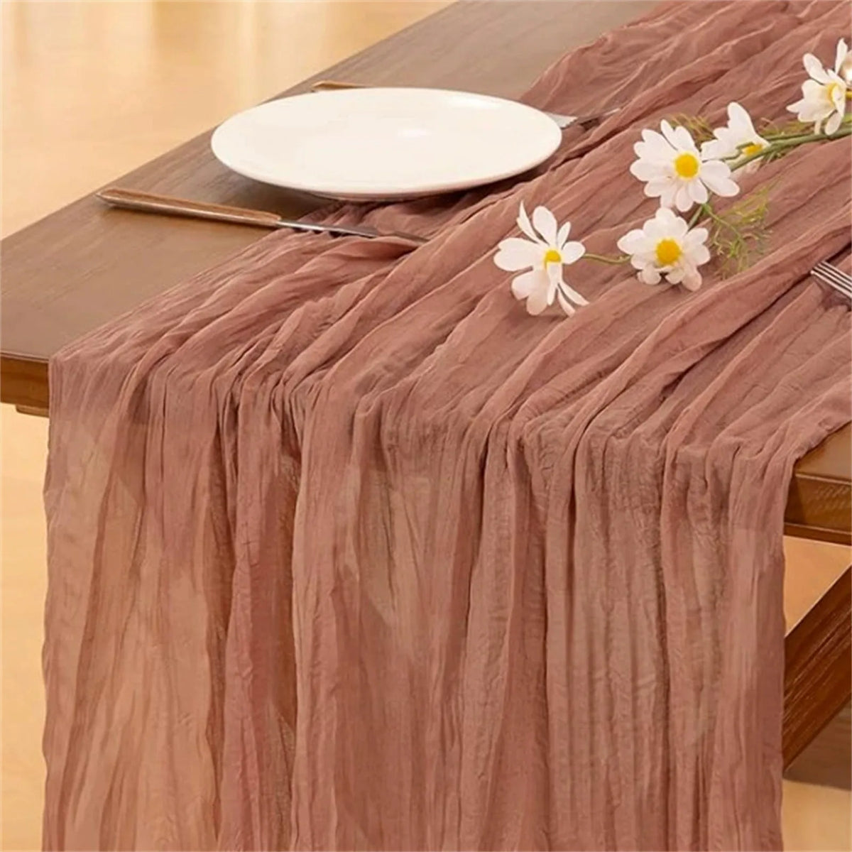 Cheesecloth Gauze Table Runner – Wedding & Boho Party Décor