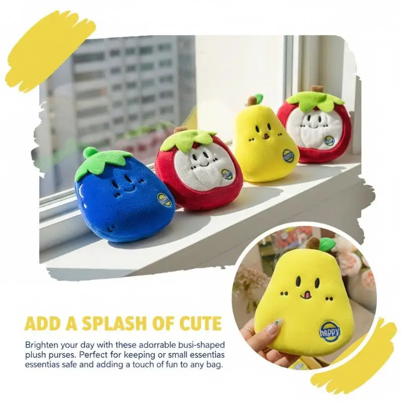 Fruit Plush Coin Purse – Cute Mini Wallet & Key Organizer