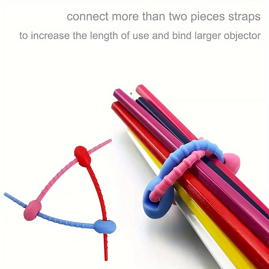 Silicone Reusable Cable Ties | Colorful Cable Management Organizer
