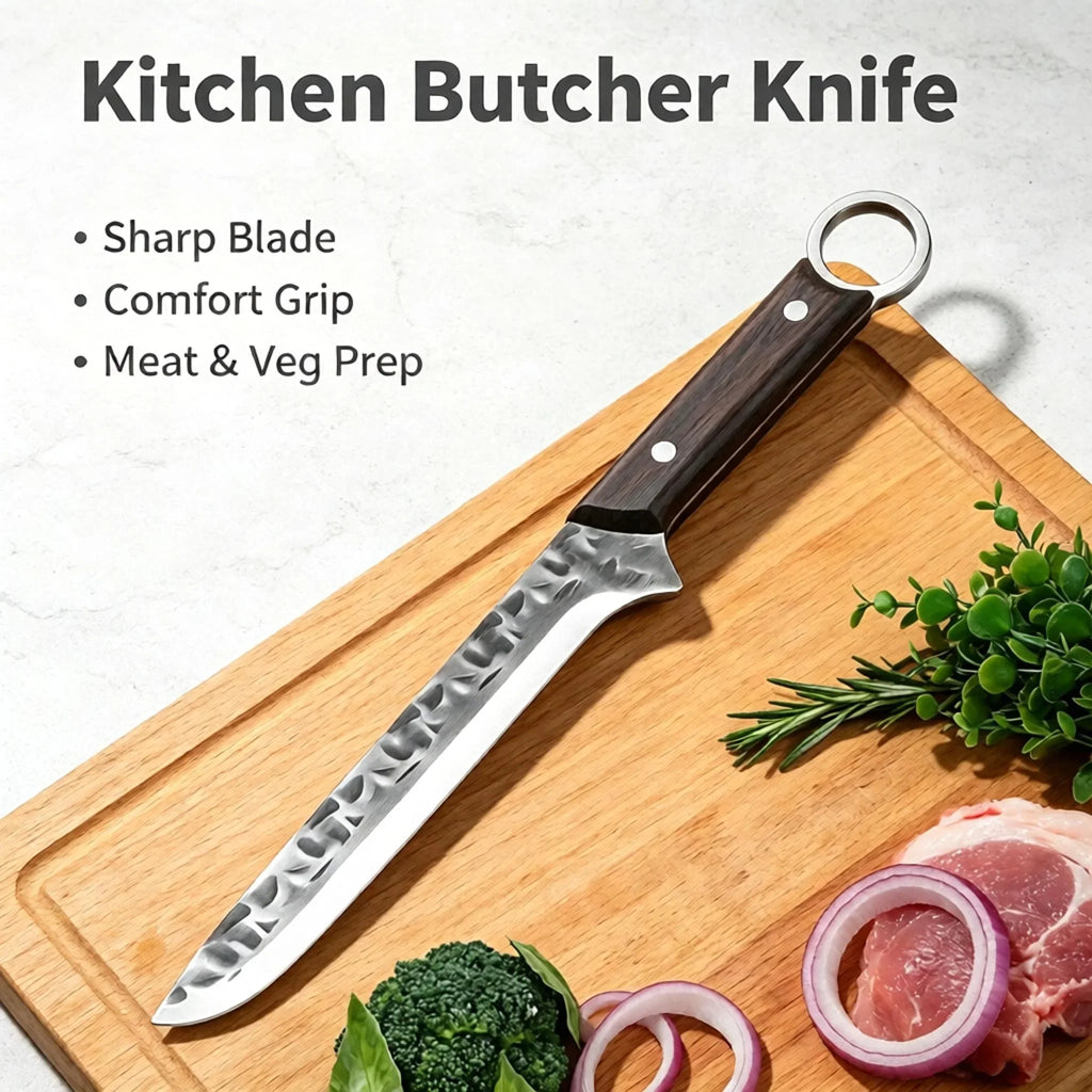 Handmade Forged Boning Knife – Sharp Stainless Steel Kitchen