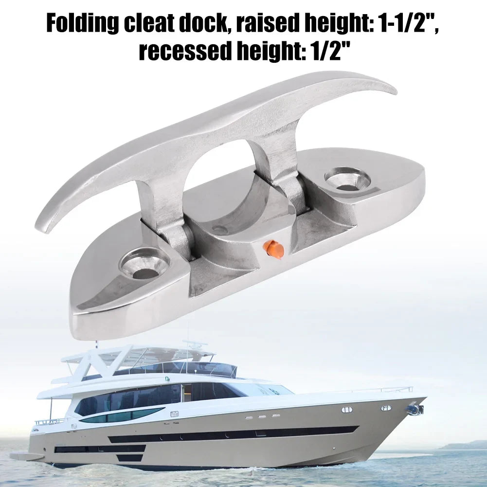 Boat Cleat Marine Folding Stainless Steel Up 4 1 2 Dock