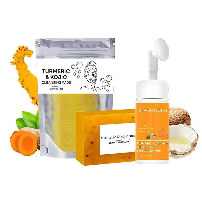 Turmeric & Kojic Acid Cleanser Soap Set – Brighten Skin
