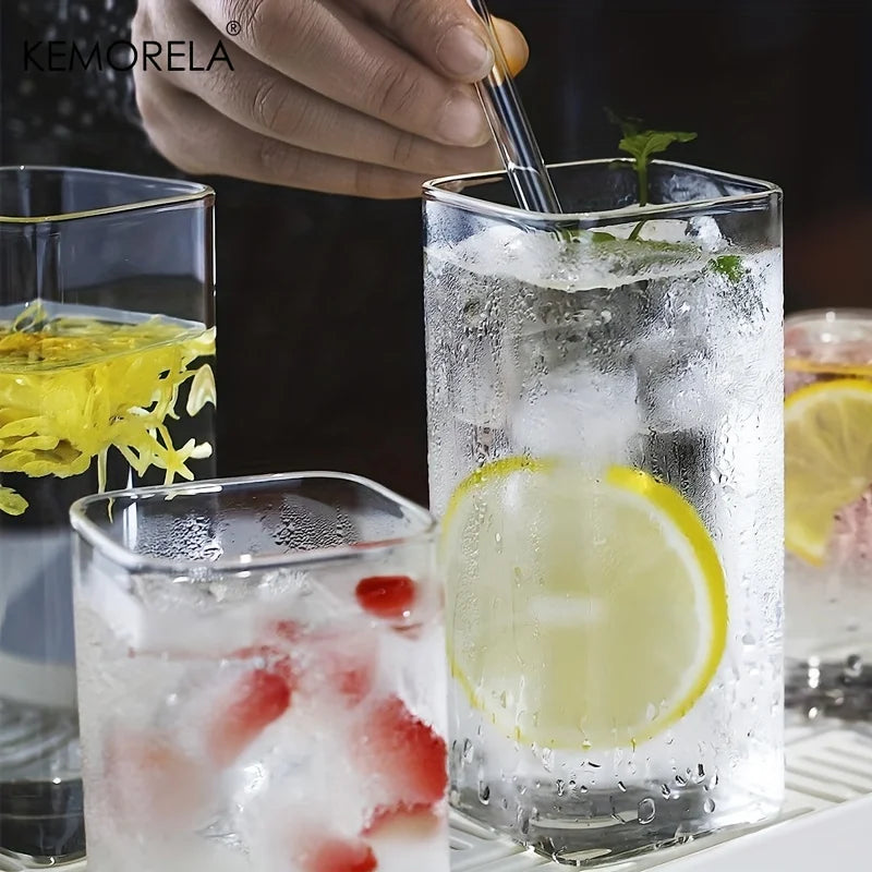 KEMORELA 4pc Highball Glasses 15oz/19oz – Clear Tall Drink Cups