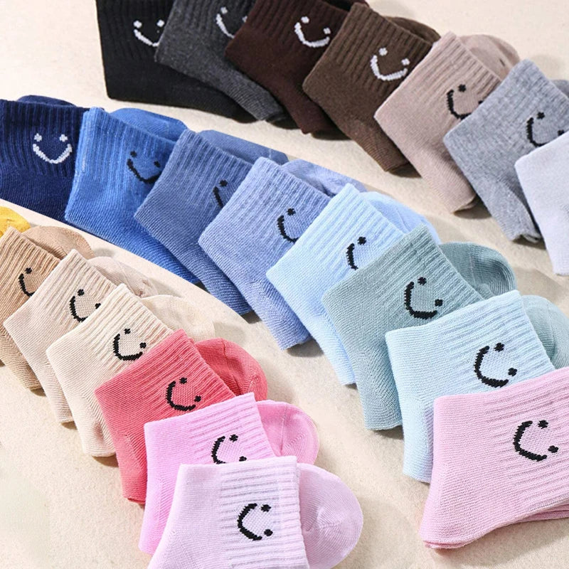 Kids' Smiley Face Mid-Calf Socks 10 Pairs | Boys & Girls