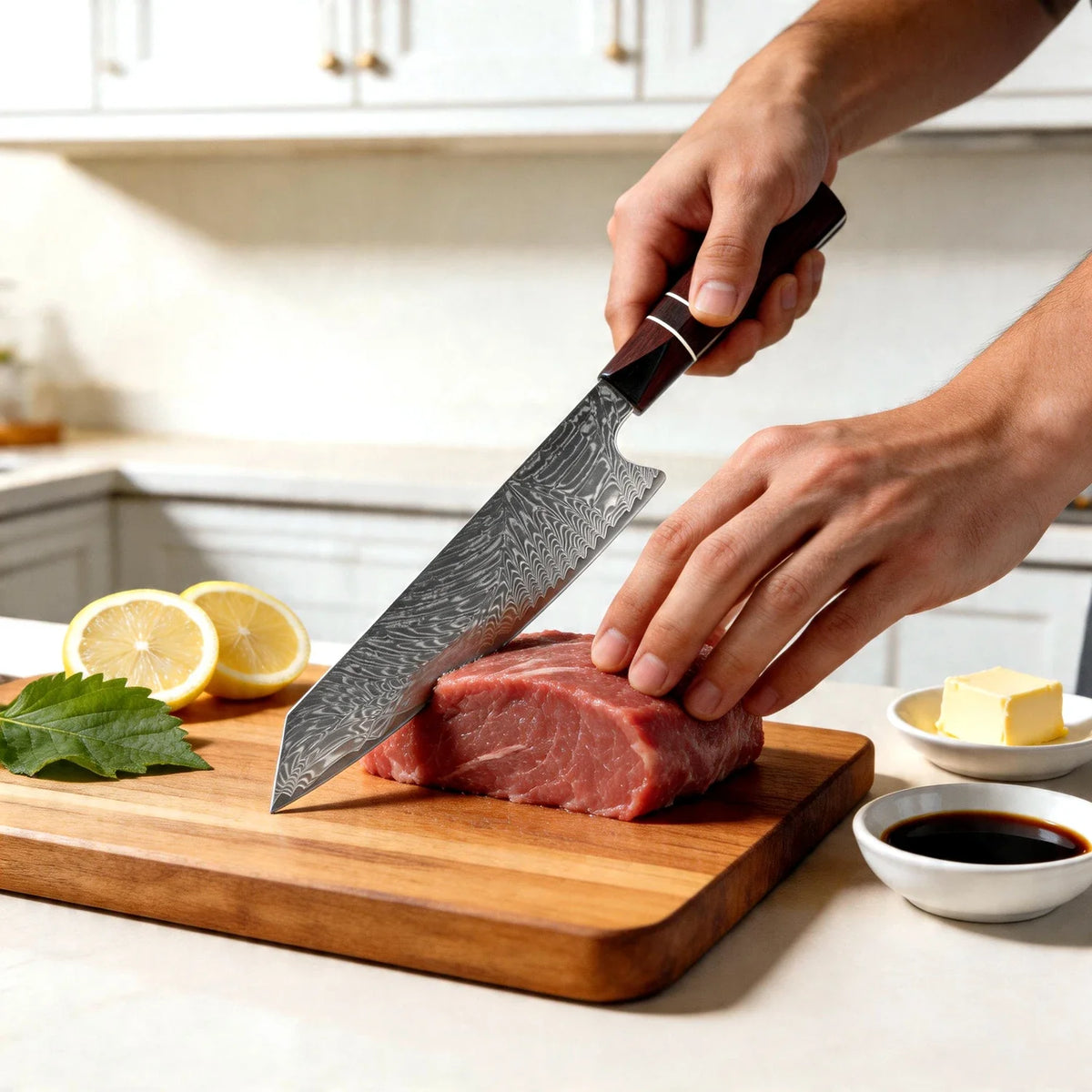 XITUO 8" Kiritsuke Chef Knife – VG10 Damascus Steel & Wood Handle
