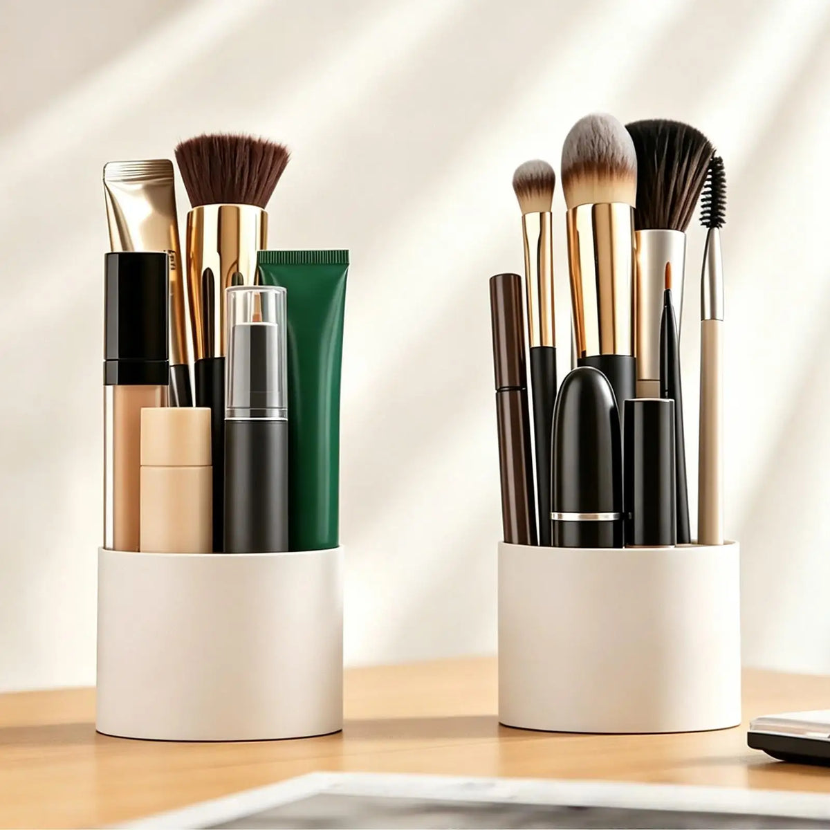 7-Compartment Makeup Brush Holder & Desk Organizer