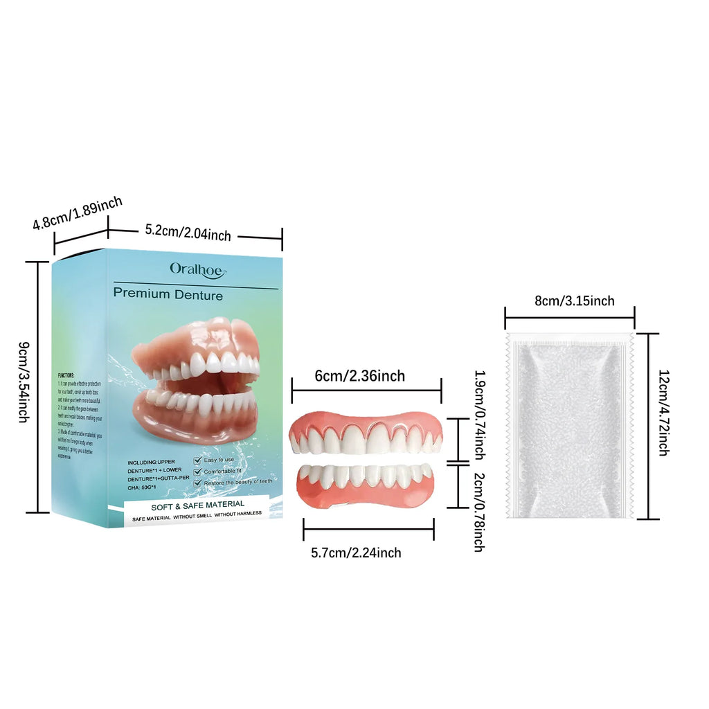 Realistic Natural Denture Set – Comfortable & Firm False Teeth
