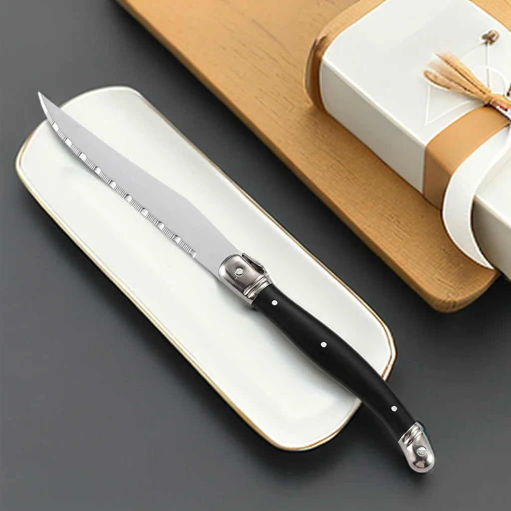 9" Laguiole Steak Knives Set – Serrated Stainless Steel 1–8 Pcs