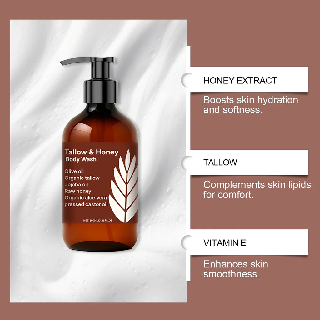 Hoygi Tallow & Honey Body Wash – Gentle Moisturizing Shower Gel