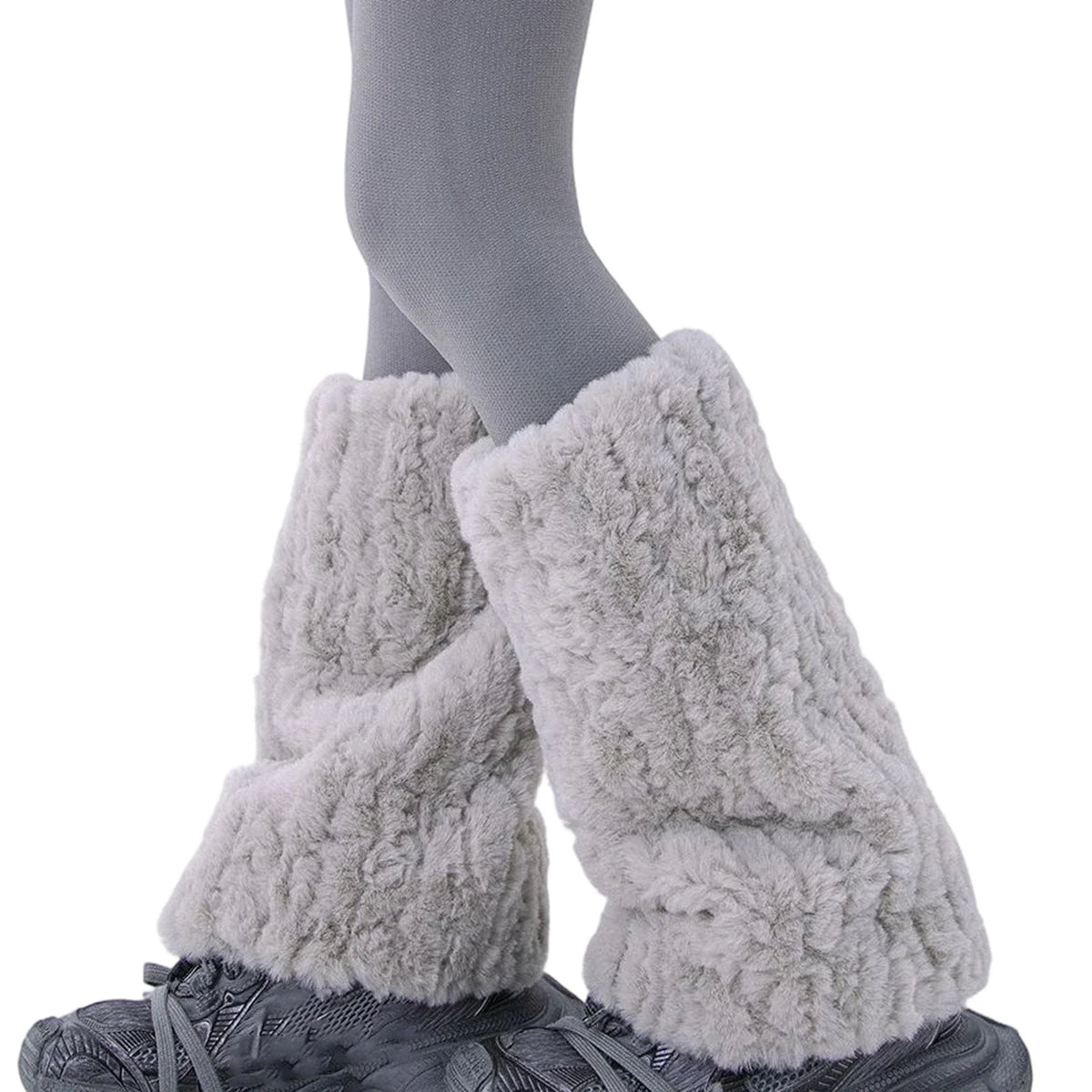 Women's Faux Fur Leg Warmers – Y2K Fluffy Boot Cuffs