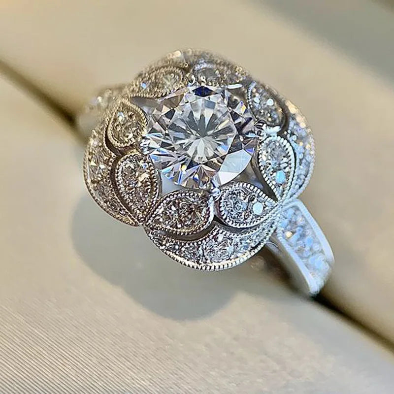 925 Silver CZ Diamond Bridal Ring Set | Women's Wedding Rings