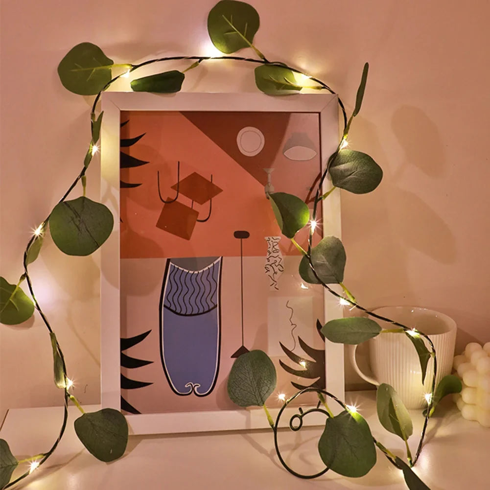 Lighted Eucalyptus Garland | Battery-Powered LED Fairy Vine Decor