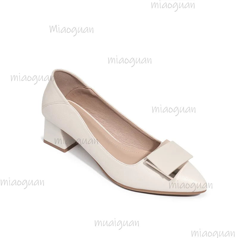 Women's Low Heel Pumps – Pointed Toe Slip-On Dress Shoes