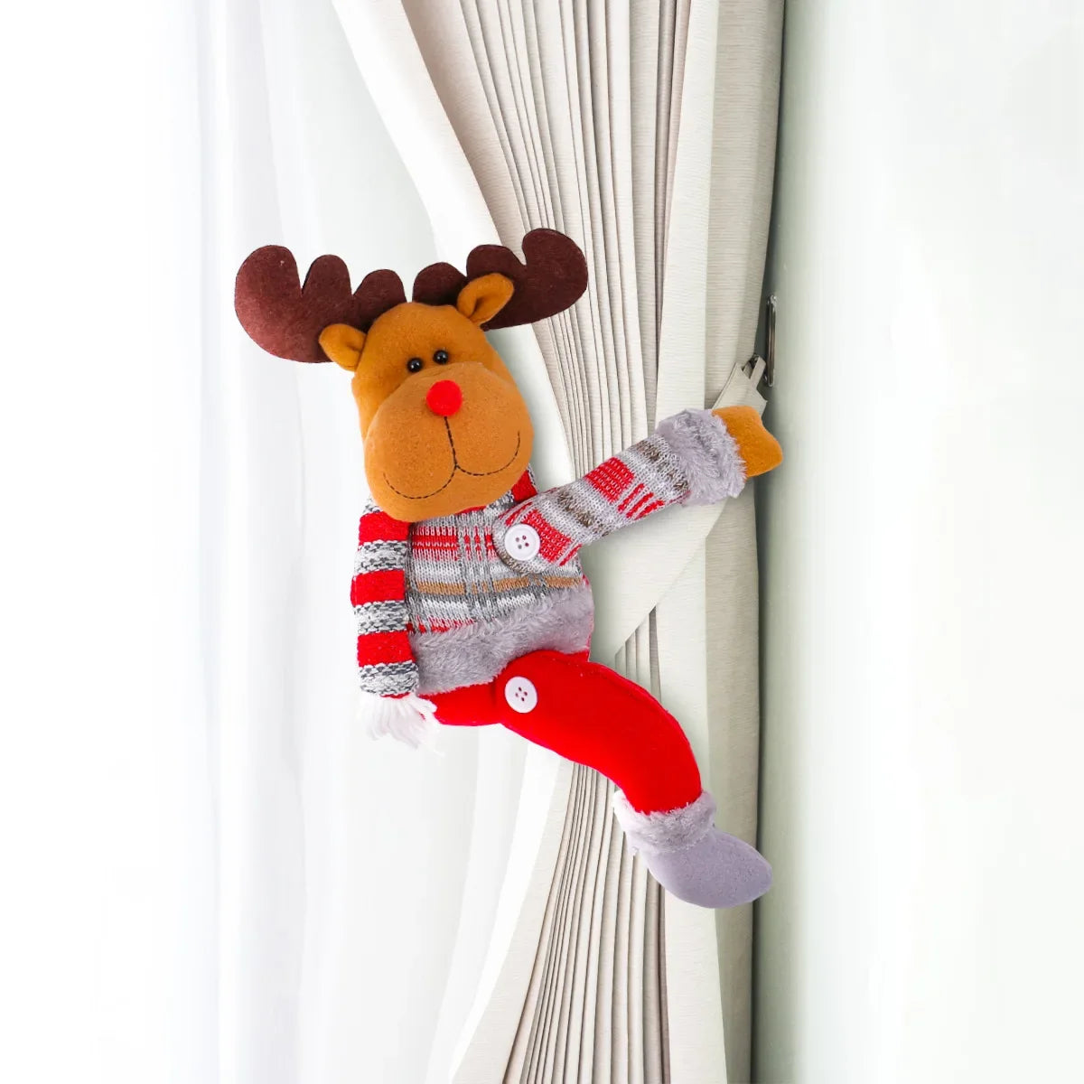 Christmas Decorations Home Curtain Decoration Buckle Cartoon Doll