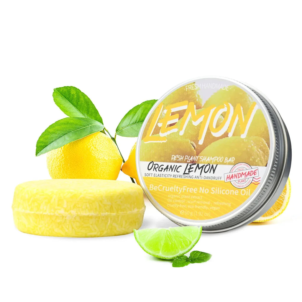 Organic Lemon Solid Shampoo Bar 60g – Moisturizing & Cleansing
