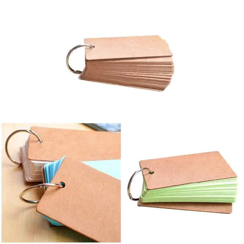 Portable Buckle Binder Flash Cards Memo Pad – 50 Blank Sheets