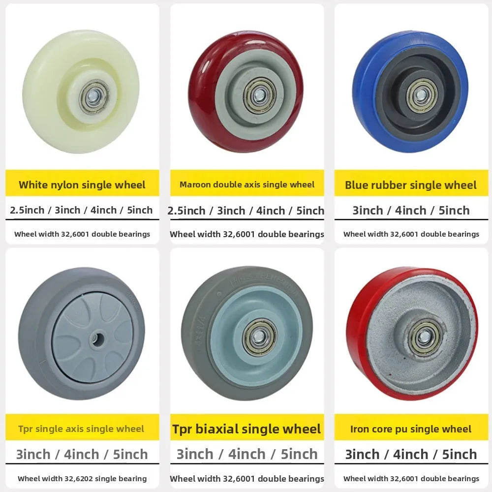 PU Caster Wheels Double Bearings – High Load Furniture Wheels