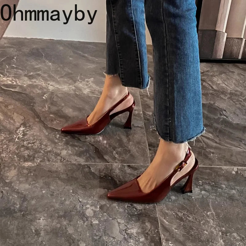 Women's Pointed Toe High Heel Slingback Sandals | Elegant