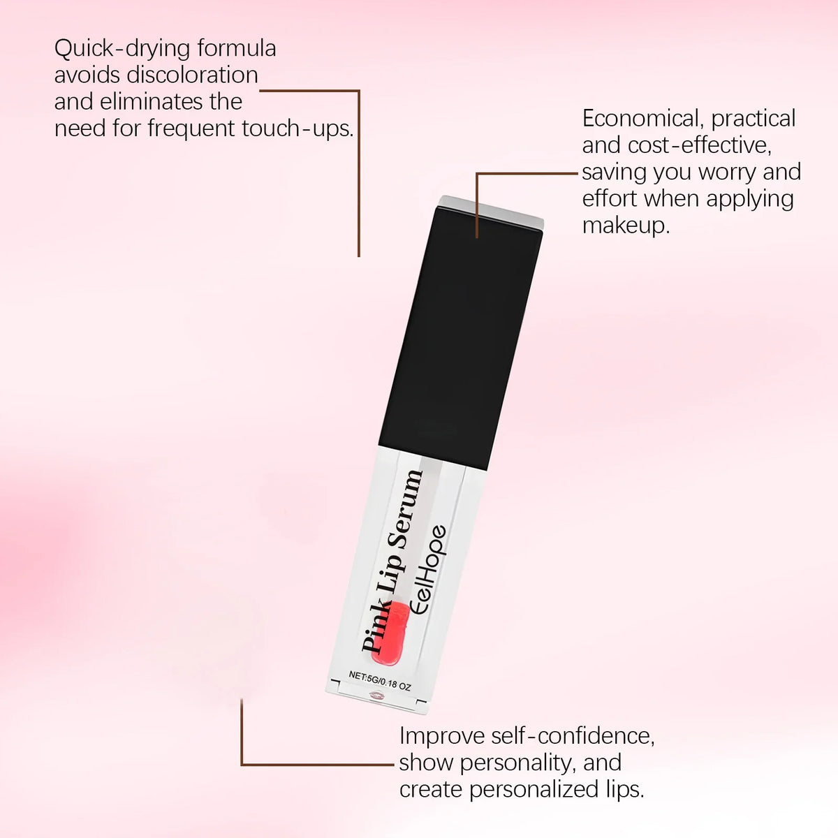 Eelhope Color Changing Lip Oil – Moisturizing Pink Lip Serum