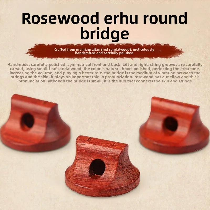 Rosewood Erhu Bridges Durable Musical Instrument Wooden Parts Sound